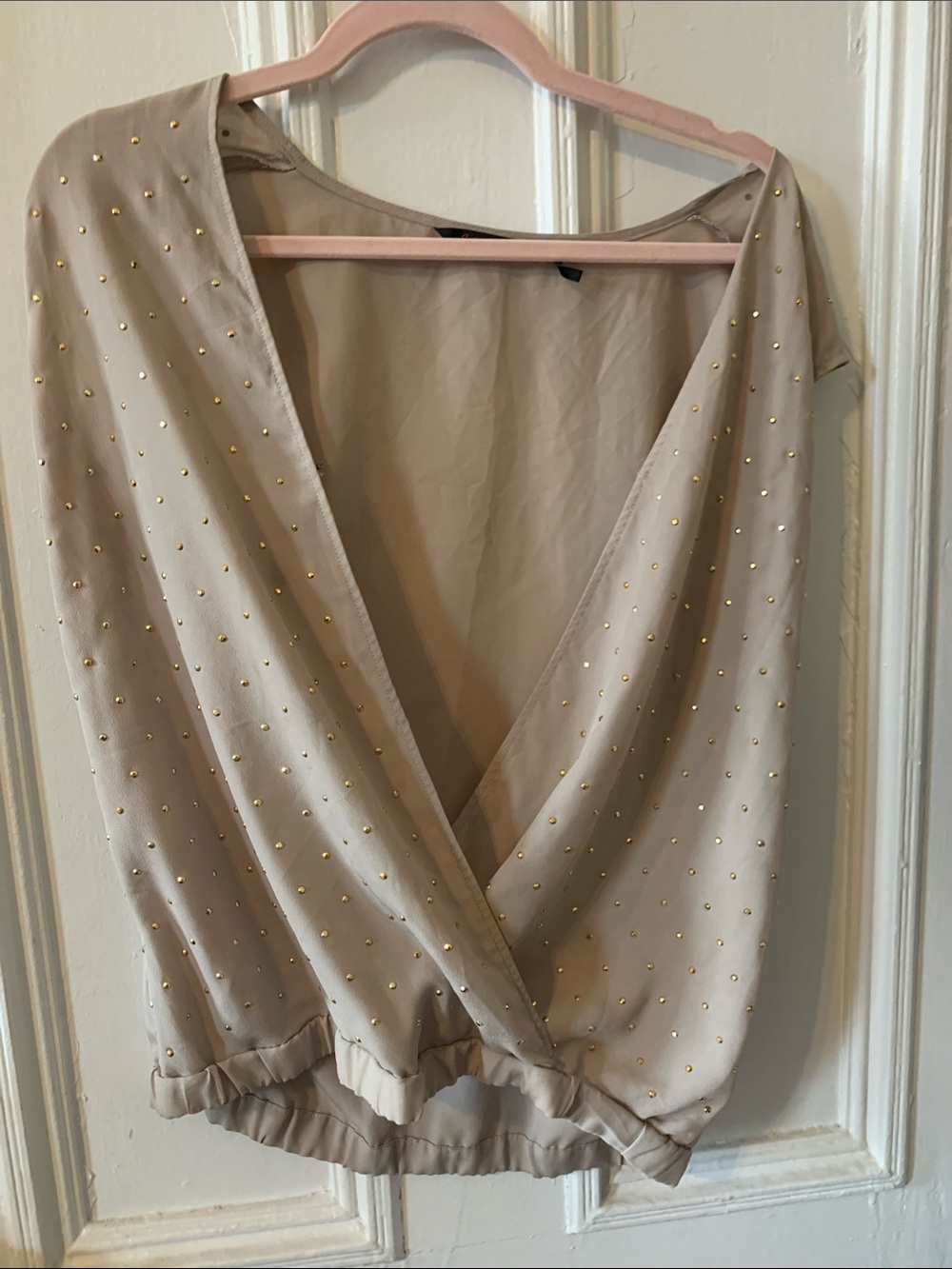 sofia by sofia vergara Blush Beige Lightweight Blouse